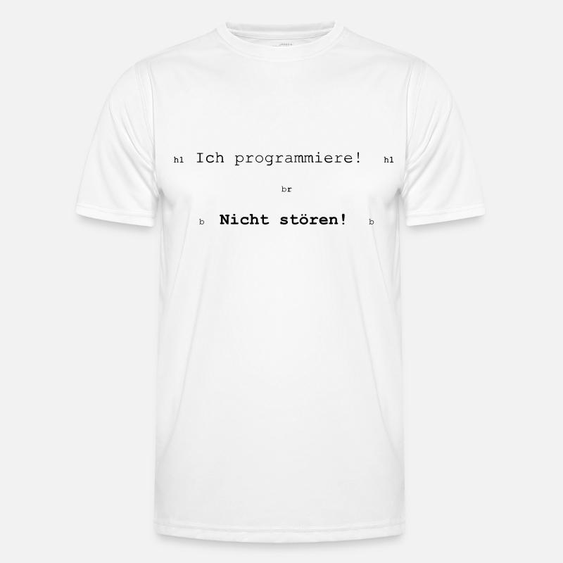 Ich programmiere! Nicht stören! - Männer Funktions-T-Shirt - Weiß