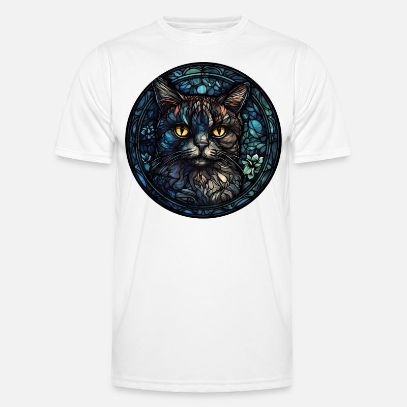 Pixie Bob Katzenrasse Aquarellglas Männer Funktions-T-Shirt