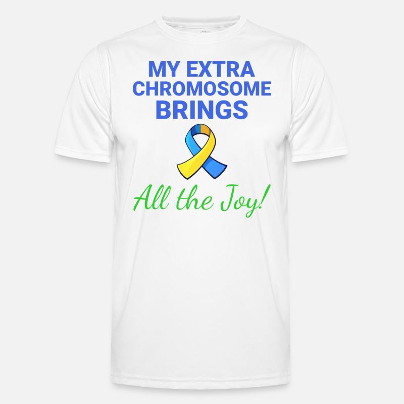 Down-Syndrom-Bewusstsein Joyful Extra Chromosom - Männer Funktions-T-Shirt - Weiß