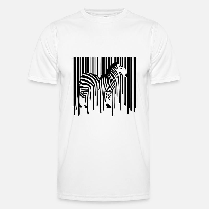 ZEBRA Barcode Drippy Graffiti Street Art - Men's Functional T-Shirt - white