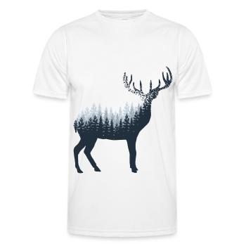 Résumé du cerf - - T-shirt sport Homme - blanc - Devant - AI Model Male 178 dark (178cm)