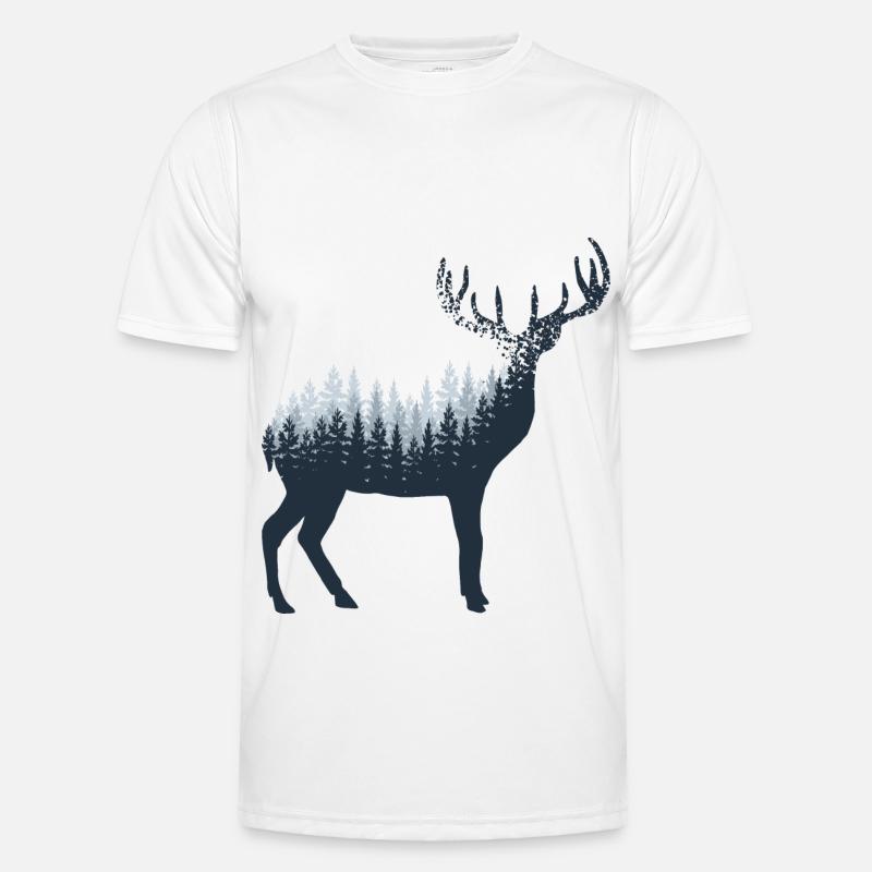 Deer abstract - - Men's Functional T-Shirt - white
