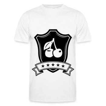 Cherry shield - Men's Functional T-Shirt - white - Front - AI Model Male 178 dark (178cm)