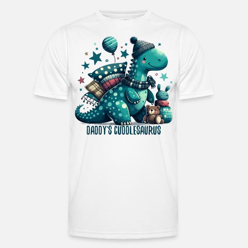 Daddy's Cuddlesaurus Cuddle Dinosaur Gift - Men's Functional T-Shirt - white