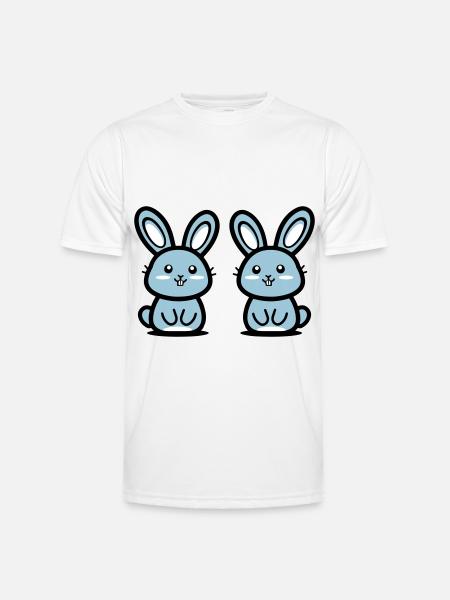 Ostern Symbol Hase - Männer Funktions-T-Shirt - Weiß