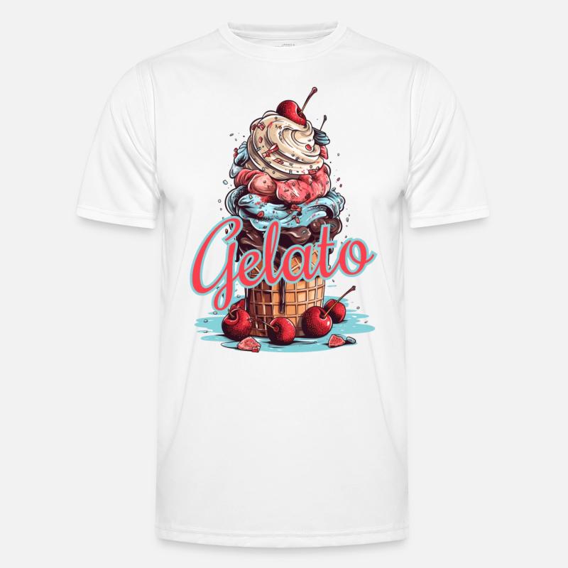 Gelato Eis Eiscreme Eisdiele - Männer Funktions-T-Shirt - Weiß