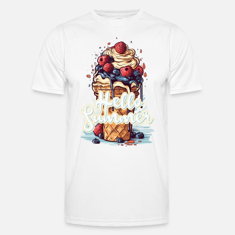 Hello Summer Eis Eiscreme Eisdiele - Männer Funktions-T-Shirt - Weiß