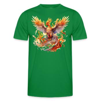 Phénix Phénix Feu Flammes Oiseau Mythologie - T-shirt sport Homme - vert - Devant - AI Model Male 178 dark (178cm)