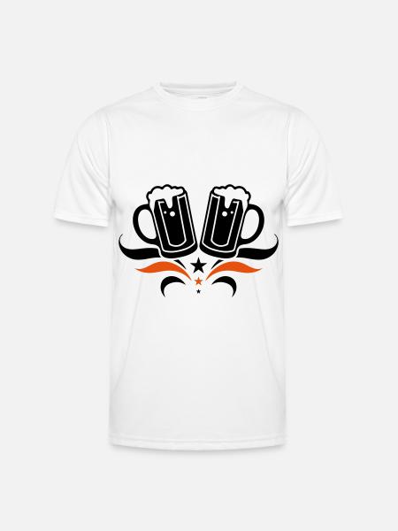 Bierglas Bierkrug Bier - Männer Funktions-T-Shirt - Weiß
