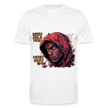 you only fail - box kampfsport motivation - Männer Funktions-T-Shirt - Weiß - Vorne - AI Model Male 178 dark (178cm)