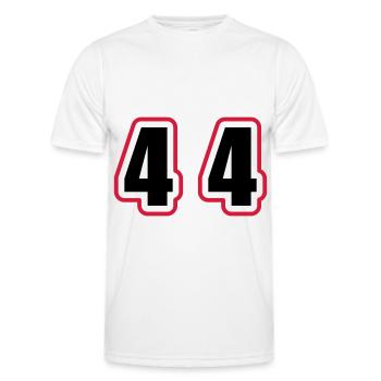 44 Nombre Collège - T-shirt sport Homme - blanc - Devant - AI Model Male 178 dark (178cm)