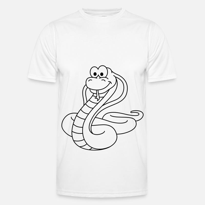 Schlange Kobra Comic Tier - Männer Funktions-T-Shirt - Weiß