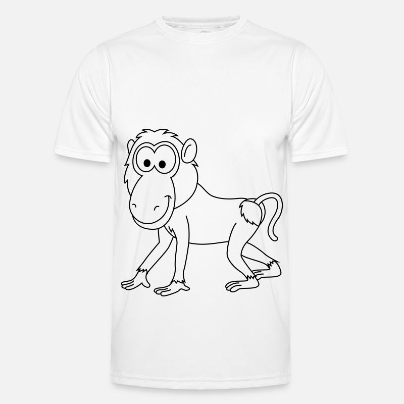Monkey affe comic - Männer Funktions-T-Shirt - Weiß