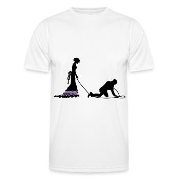 Hochzeit Brautpaar Leine - Männer Funktions-T-Shirt - Weiß - Vorne - AI Model Male 178 dark (178cm)