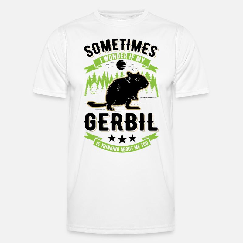 Gerbil Gift Racing Rat Gerbil - Men's Functional T-Shirt - white