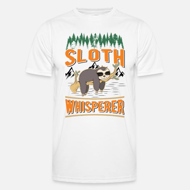 Faultier Flüsterer Sloth Whisperer - Men's Functional T-Shirt - white