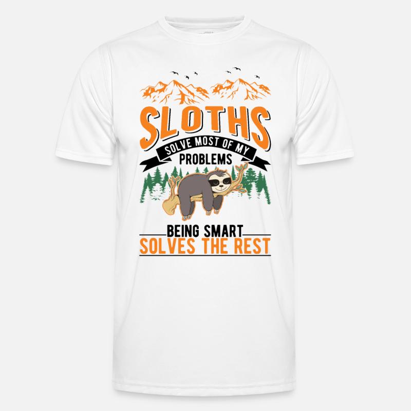 Faultier Geschenk Sloth - Männer Funktions-T-Shirt - Weiß