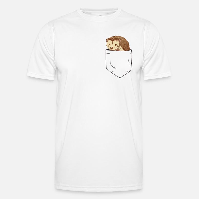 Hérisson dans la poche de poitrine T-shirt sport Homme