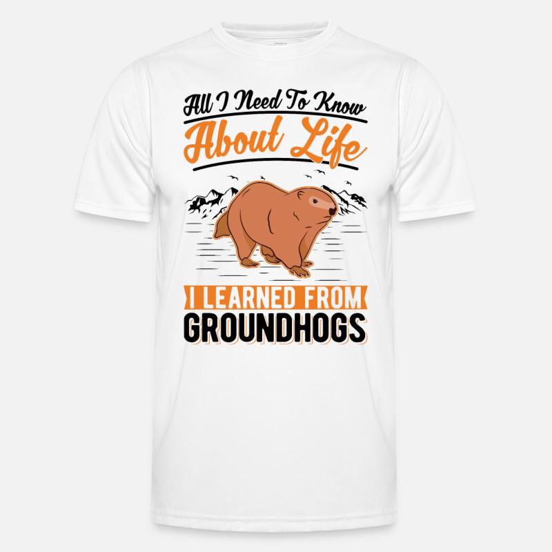Murmeltier Groundhog Waldmurmeltier Männer Funktions-T-Shirt