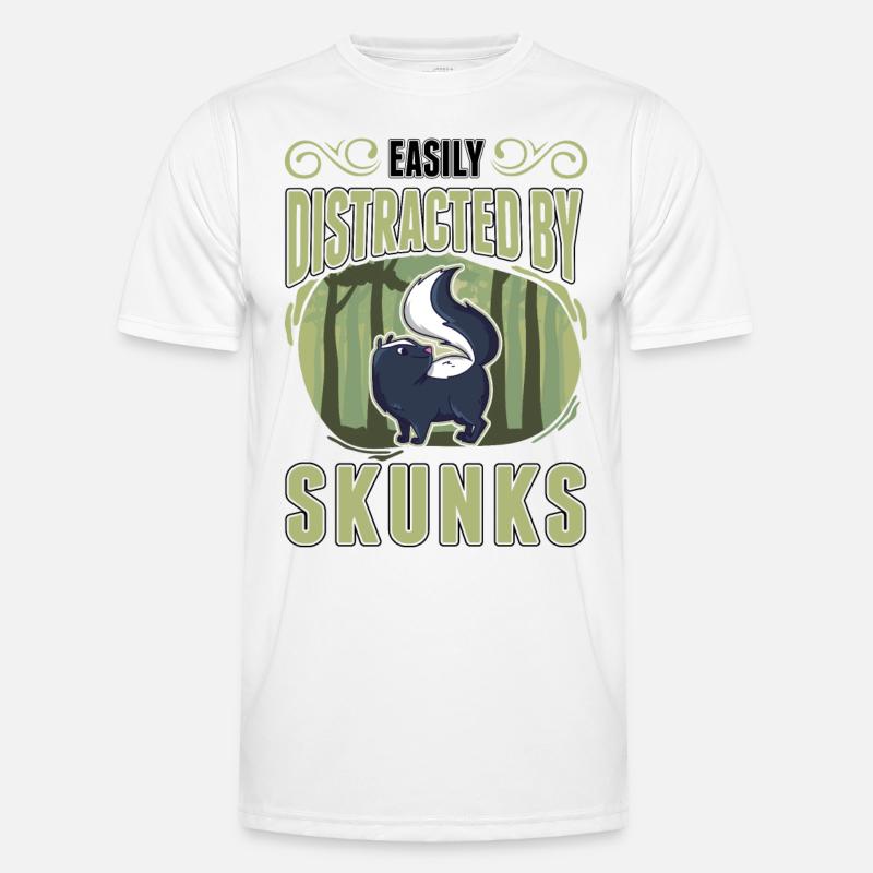 Easily distracted by Skunks Skunk - Men's Functional T-Shirt - white