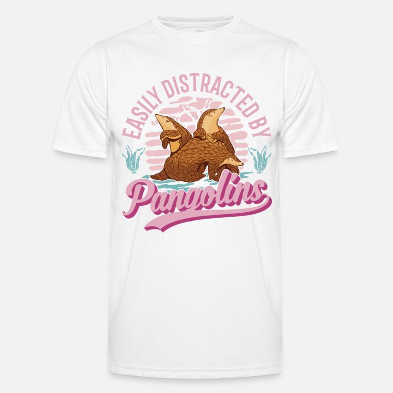 Easily distracted by Pangolins - Men's Functional T-Shirt - white