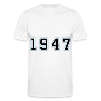 1947 Year Birthday - Men's Functional T-Shirt - white - Front - AI Model Male 178 dark (178cm)