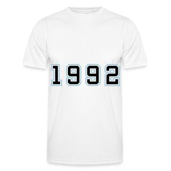 1992 Year Birthday - Men's Functional T-Shirt - white - Front - AI Model Male 178 dark (178cm)