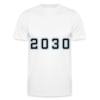 2030 Year Birthday - Men's Functional T-Shirt - white - Front - AI Model Male 178 dark (178cm)