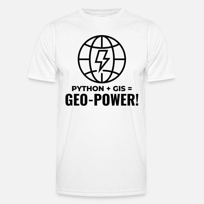 Python SIG Géo-Puissance Programmation Géospatial T-shirt sport Homme