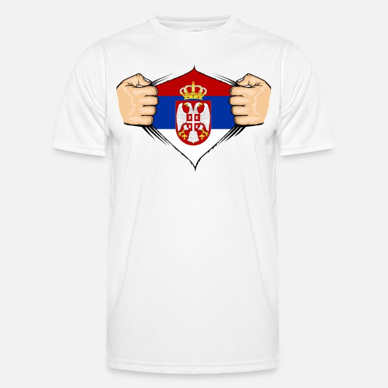 Conception du drapeau de la Serbie T-shirt sport Homme
