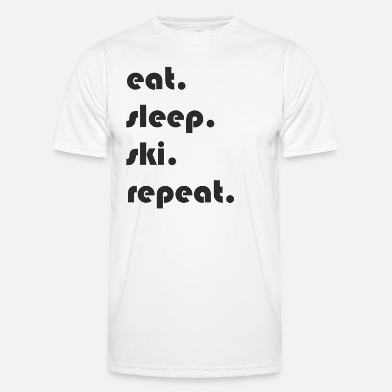Ski - eat. Sleep. ski. repeat. - Men's Functional T-Shirt - white