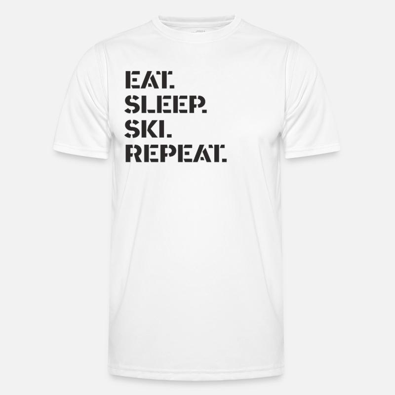 Ski - eat. Sleep. ski. repeat. - Men's Functional T-Shirt - white