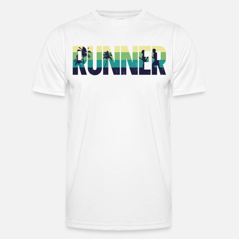 Running Runner Half Marathon Retro - Männer Funktions-T-Shirt - Weiß