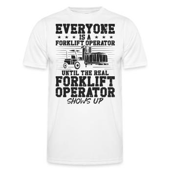 Certified Forklift Truck Operator - Men's Functional T-Shirt - white - Front - AI Model Male 178 dark (178cm)
