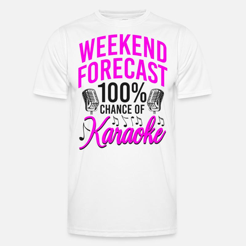 Karaoke Singer Weekend Forecast - Männer Funktions-T-Shirt - Weiß