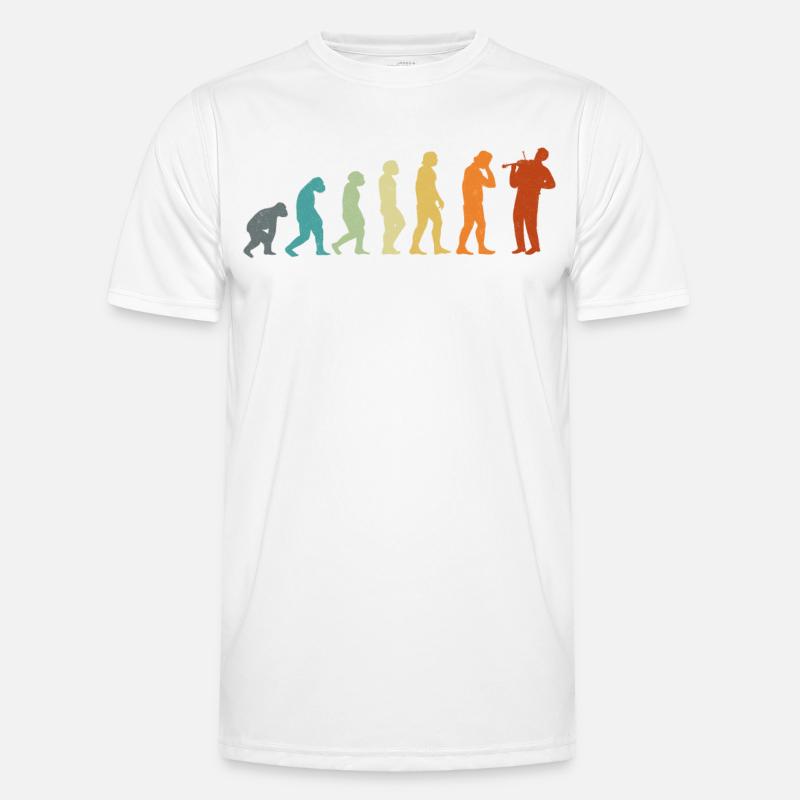 Violin Violinist Evolution Retro - Men's Functional T-Shirt - white