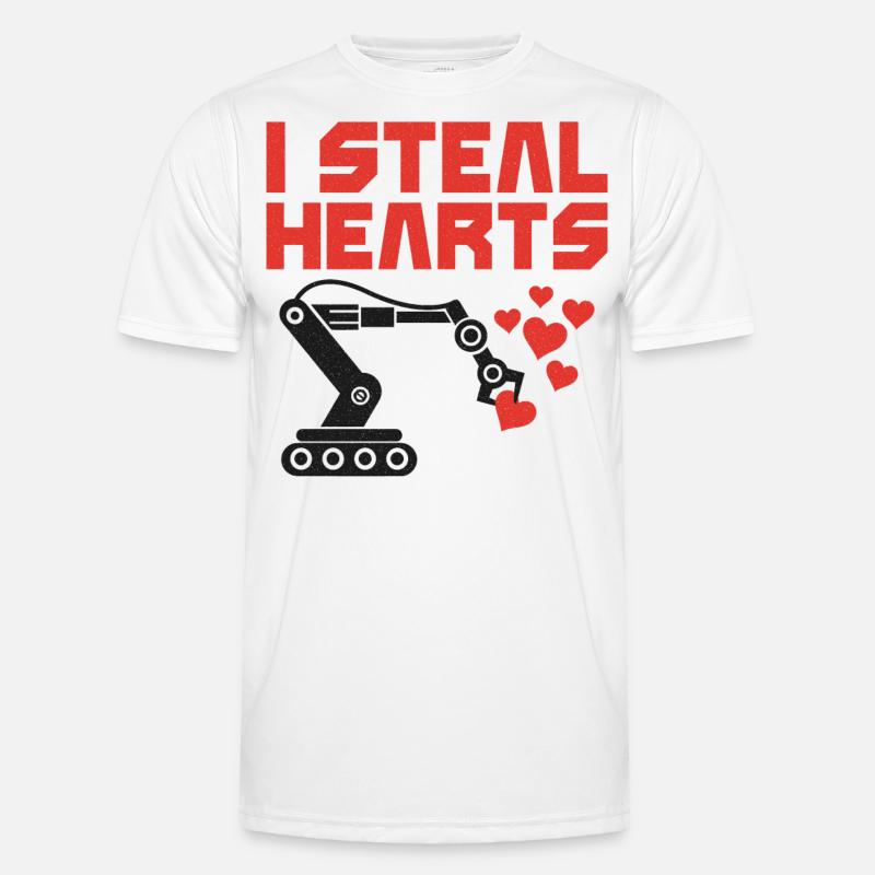Robot Robotics Engineer Valentines - Men's Functional T-Shirt - white