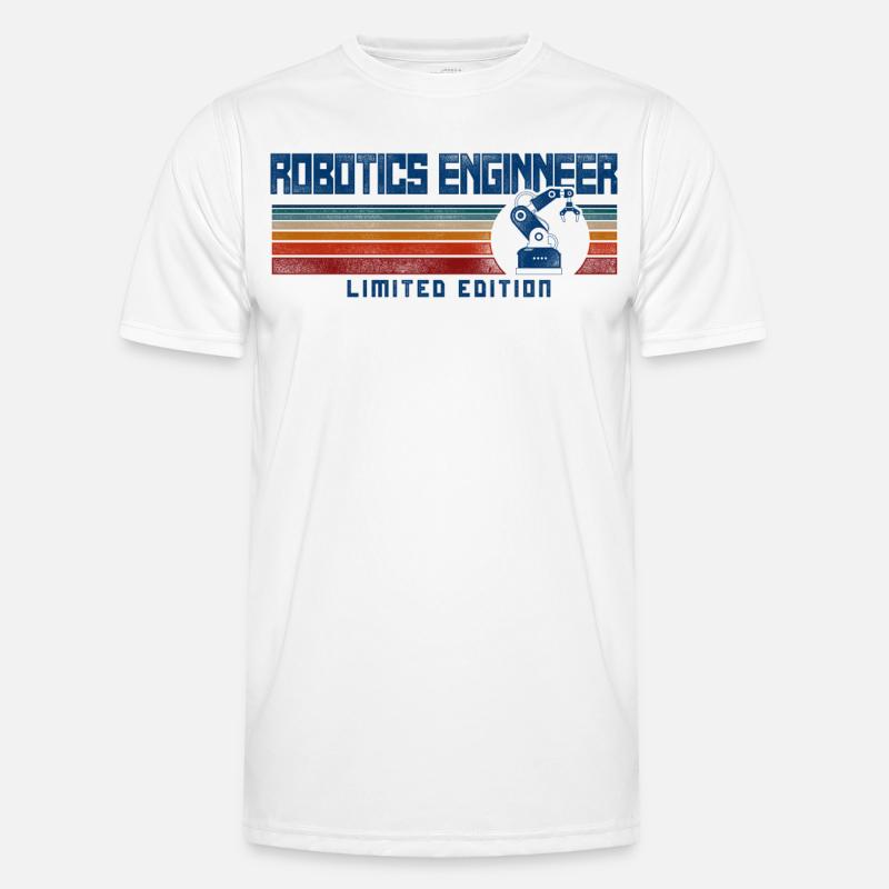 Robot Robotics Engineer Retro - Men's Functional T-Shirt - white