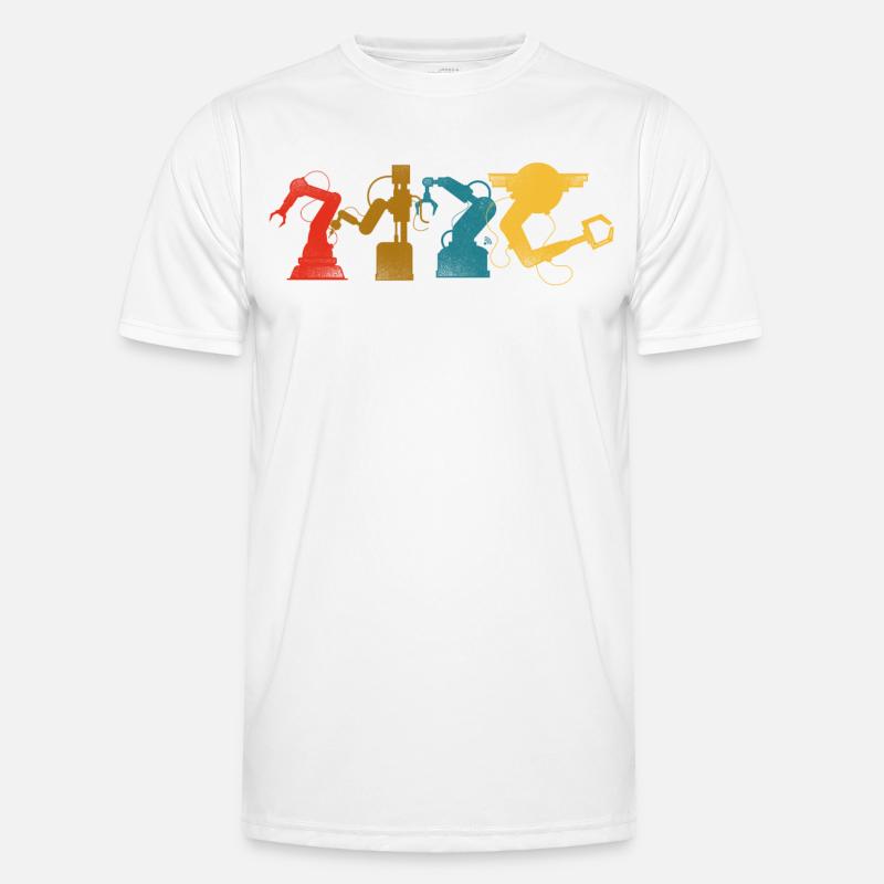Robot Robotics Engineer Retro - Männer Funktions-T-Shirt - Weiß