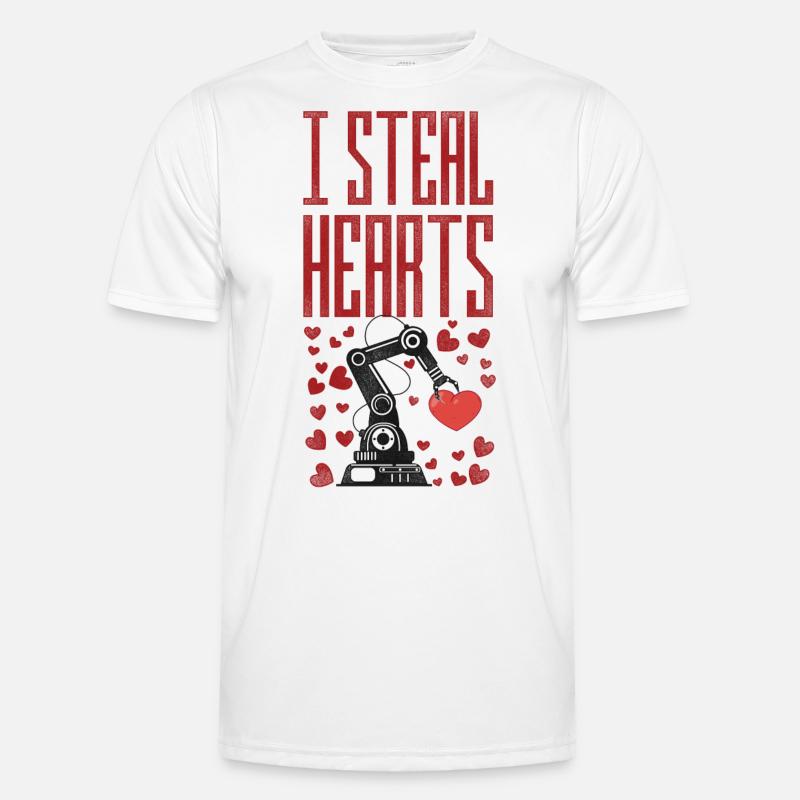 Robot Robotics Engineer Valentines - Men's Functional T-Shirt - white