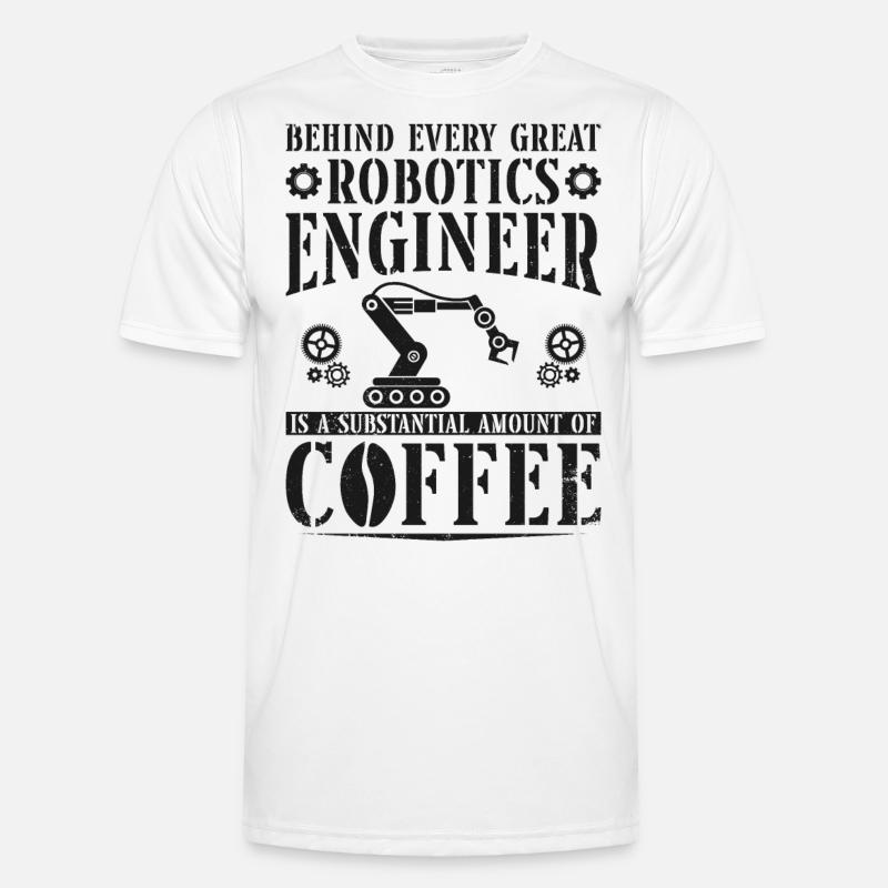 Robot Robotics Engineer Coffee - Männer Funktions-T-Shirt - Weiß