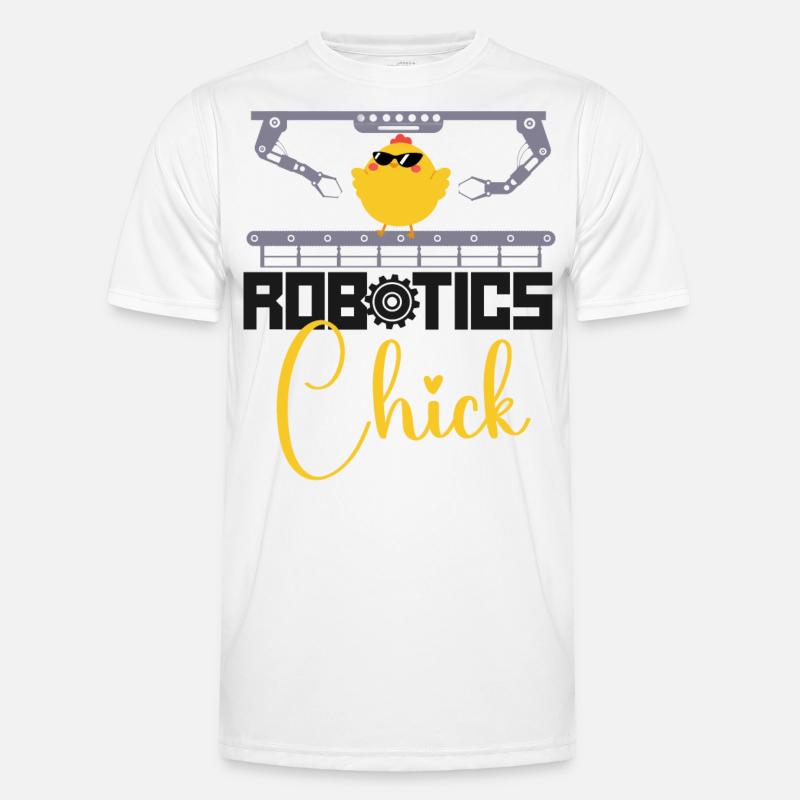 Robot Robotics Engineer Cool - Männer Funktions-T-Shirt - Weiß