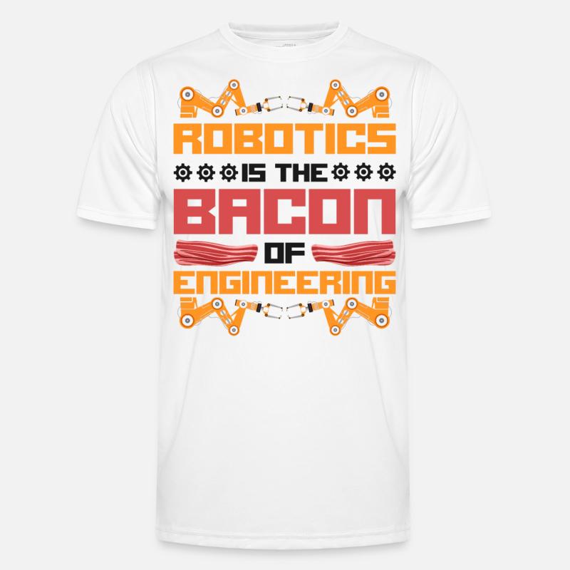 Robot Robotics Engineer Bacon - Männer Funktions-T-Shirt - Weiß