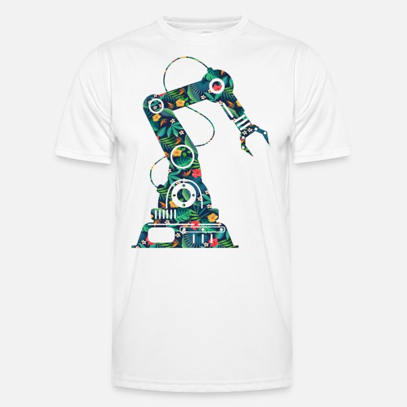 Robot Robotics Engineer Flower - Men's Functional T-Shirt - white