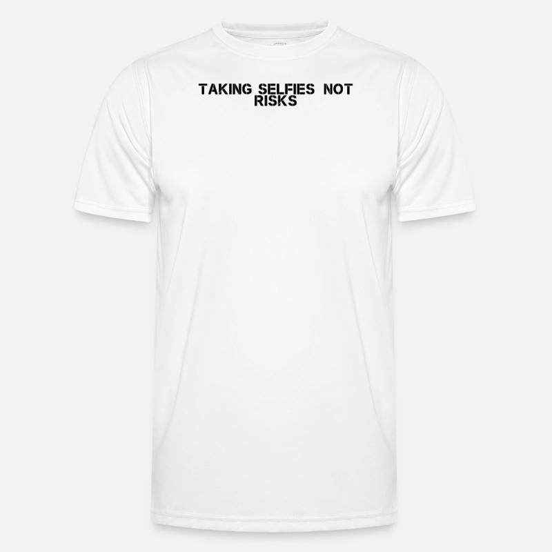 Wandern - Taking selfies, not risks Männer Funktions-T-Shirt