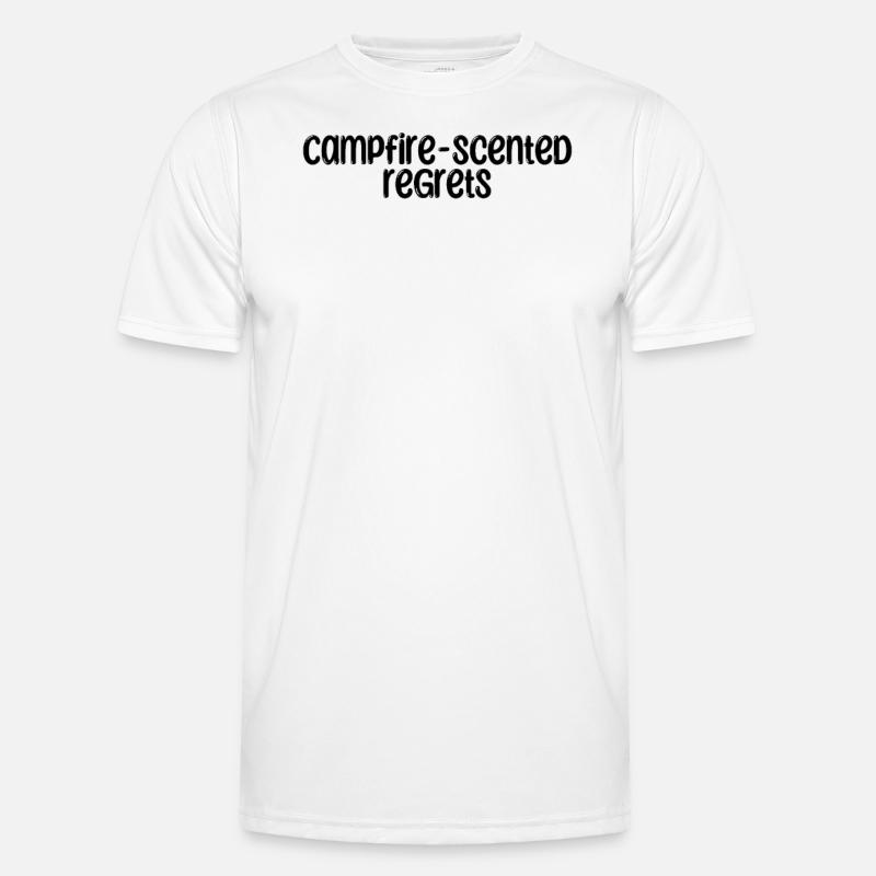 Camping - Campfire-scented regrets - Männer Funktions-T-Shirt - Weiß