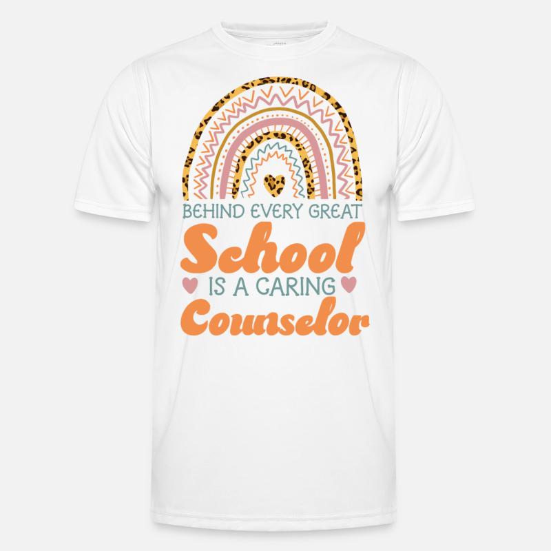 School Counselor Rainbow Behind Men's Functional T-Shirt