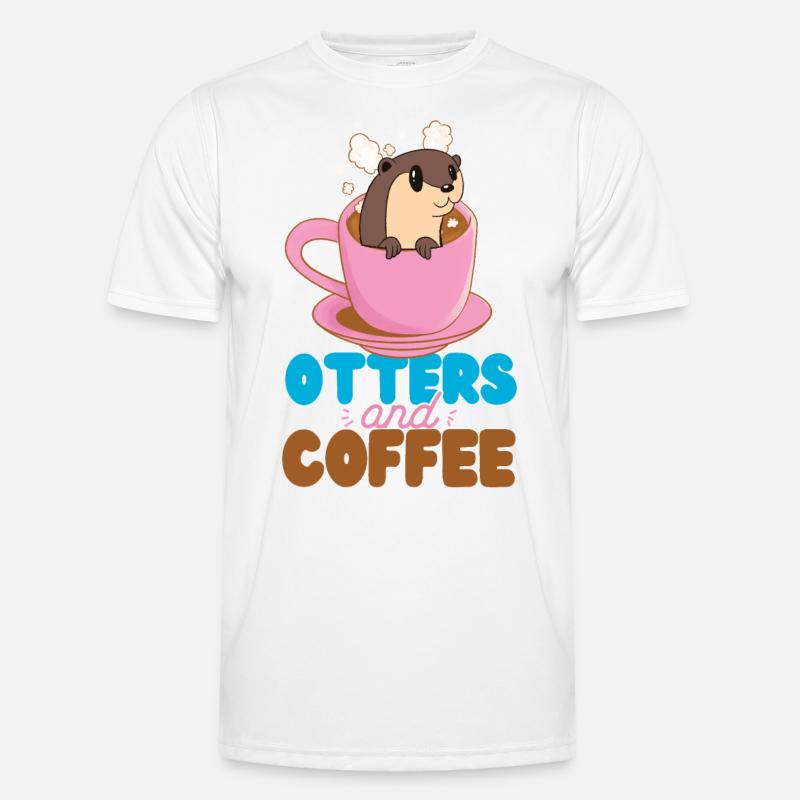 Otter Coffee Otters And Coffee - Men's Functional T-Shirt - white