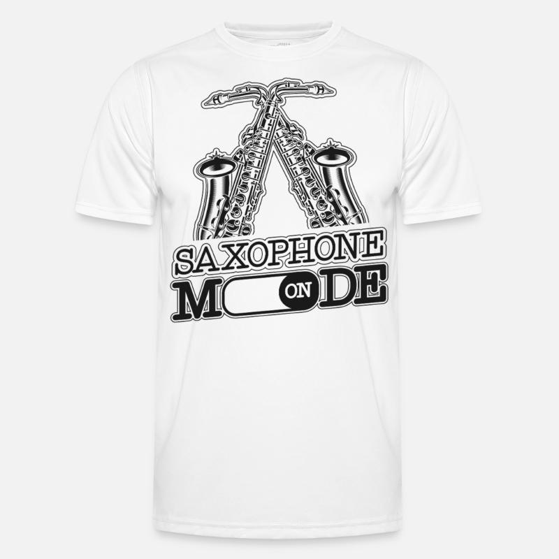 Saxophone Saxophone Mode On - Männer Funktions-T-Shirt - Weiß