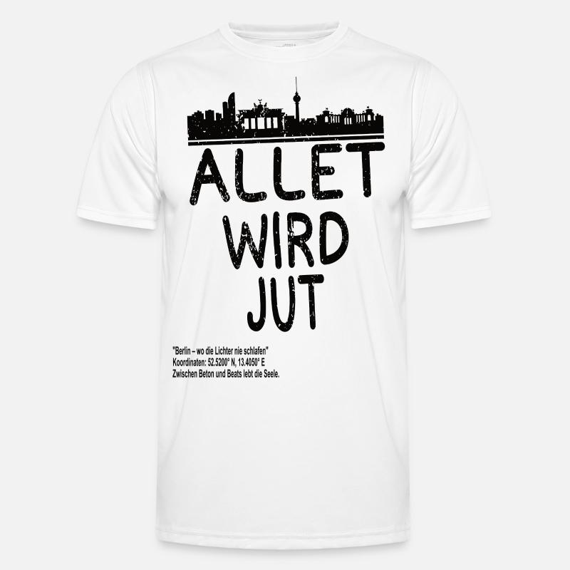 Allet wird jut – Berlin Skyline T-shirt sport Homme